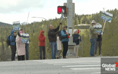 Protest over Grassy Mountain coal mine approval in southern Alberta